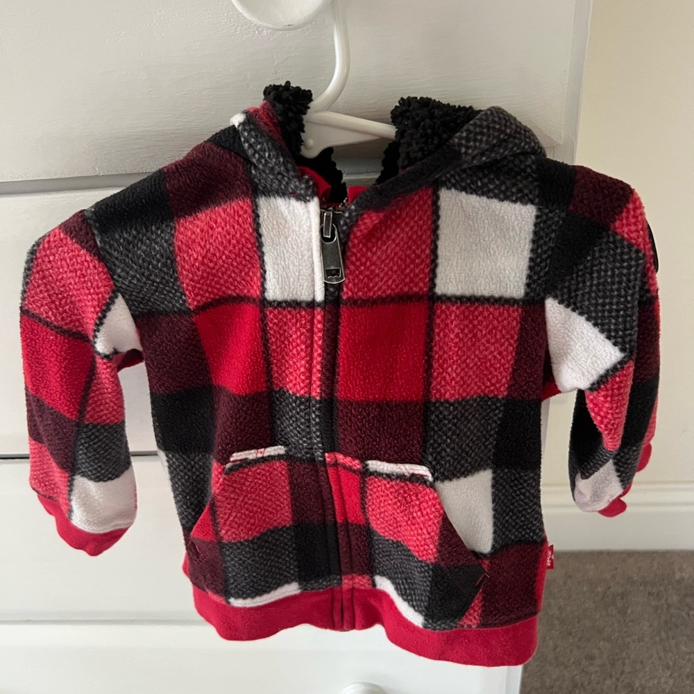 Levi's Red and Black Checkered Kids Hoodie
